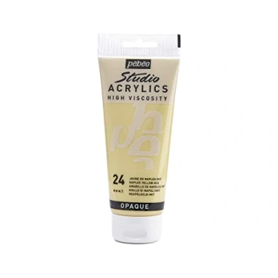 Afbeelding van Pébéo Acrylic Fine Studio Acrylics acrylverf voor kunstenaars verf professionals en beginners heldere gepigmenteerde kleur napelgeel imitatie 100 ml