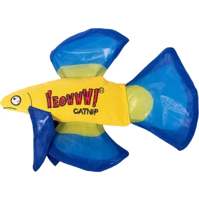 Afbeelding van Yeowww! Mo Betta Fish Blue Catnip Katten Speelgoed Kattenkruid Kattenspeelgoed Knisperend Vis Blauw