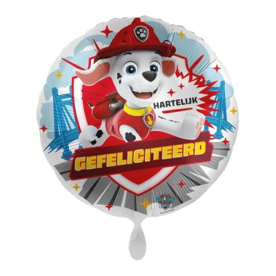 Afbeelding van Everloon Folieballon Paw Patrol Marshall Hartelijk gefeliciteerd