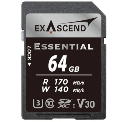 Afbeelding van EXASCEND Essential UHS I SD card(V30) 64GB Read 170 MB/s Write 140