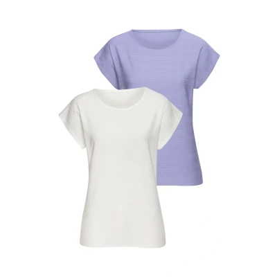 Afbeelding van Vivance T shirt Met modieuze streepstructuur in een zachte katoenkwaliteit (set)