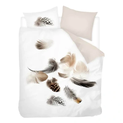 Afbeelding van Snoozing Feathery Flanel Dekbedovertrek Tweepersoons 200x200/220 cm + 2 kussenslopen 60x70 White