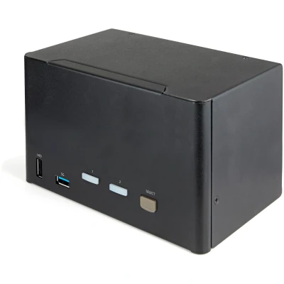 Afbeelding van StarTech.com 2 Port Quad Monitor DisplayPort KVM Switch 4K 60Hz UHD HDR Desktop DP 1.2 me