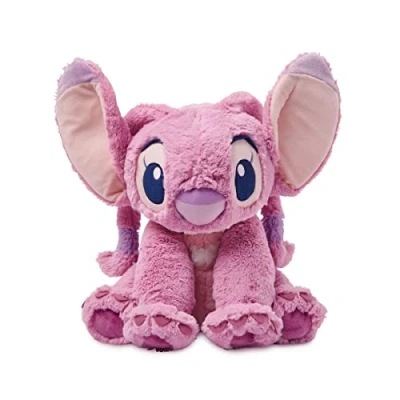 Afbeelding van Disney Store Official Angel Medium Soft Toy, Lilo &amp; Stitch, Kids Fluffy Pluche Karakter met Flexibele Oren en Geborduurde Functies 15 3/4&quot; Geschikt voor leeftijden 0+