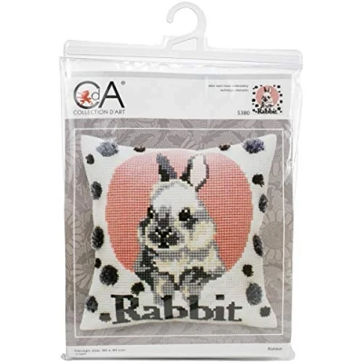Afbeelding van Rabbit voorbedrukt kruissteekkussen Collection D&#039;art