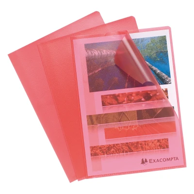Afbeelding van PK 100 L mappen geko rrelde PP A4 rood per 10