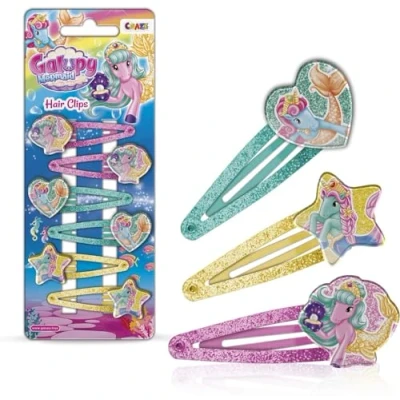 Afbeelding van CRAZE Galupy zeemeerminhaarspeld, 6 haarspelden voor meisjes, zeemeermin eenhoorn, 3 verschillende designs (elk 2 stuks), kleurrijke clips