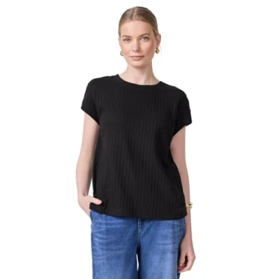 Afbeelding van Street One Studio Tshirt basic, Dames, Maat: 42, Schwarz