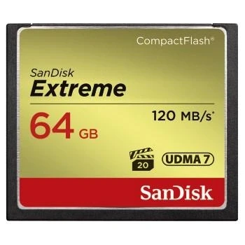 Afbeelding van SanDisk CF Extreme 64GB 120MB/sec 85 MB write UDMA 7