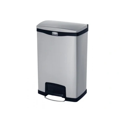 Afbeelding van Rubbermaid Slim Jim Front Step RVS zwart Inhoud: 50 liter