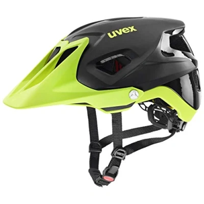 Afbeelding van uvex quatro integrale extreem lichte MTB helm voor dames en heren individueel passysteem verstelbare afscherming black lime matt 56 61 cm