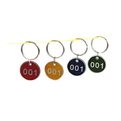 Afbeelding van Aluminum Alloy Metal Key Tag Set, Number ID Tags Chain, Numbered Rings, 4 Sets (40 pieces) Mix Colours 1 to 10