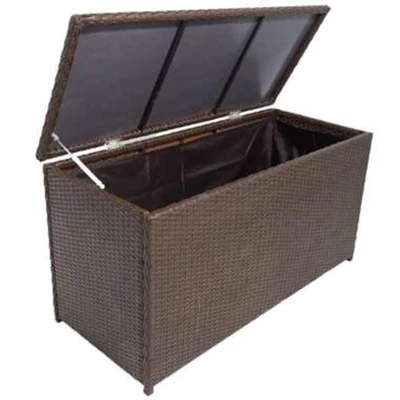 Afbeelding van Tuinbox 120x50x60 cm poly rattan bruin