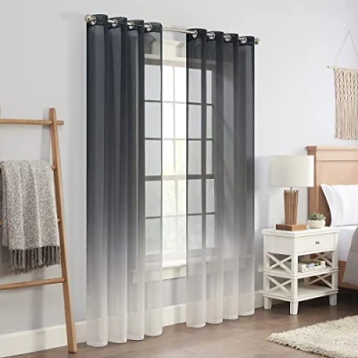 Afbeelding van ECLIPSE Ines Lichtfilterende schaduwrijke getextureerde ooggordijnen voor slaapkamer (2 panelen), 132,1 x 241,3 cm, antraciet