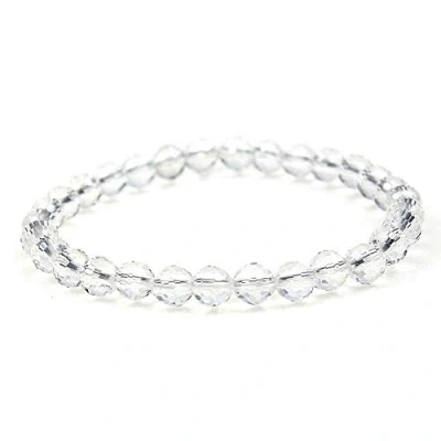 Afbeelding van MJDCB 6 mm Natuurlijke Gefacetteerd Witter Kwarts Armband Energiegenezende Kralen