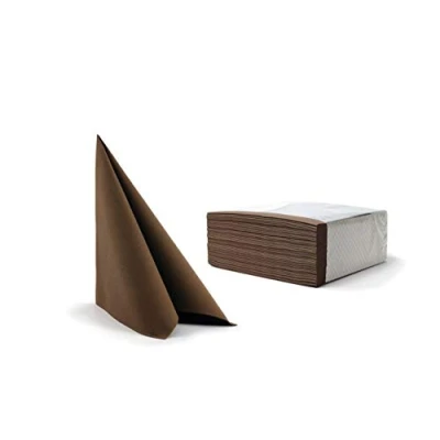 Afbeelding van Airlaid servetten 40x40 cm, 16x50 stuks per doos, hoogwaardige van op stof gelijkend materiaal, tafeldecoratie cm bruin