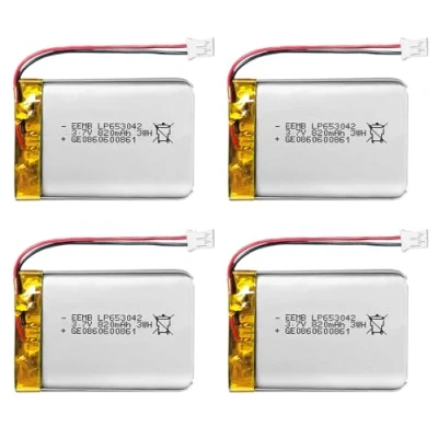 Afbeelding van 4pcs EEMB batterij 3.7V 820mAh 653042 Lipo Opladen met connector JST (UL certificering) Zorg ervoor dat de polariteit van het apparaat overeenkomt voor aankoop!