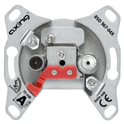 Afbeelding van Axing BSD 967 04X multimedia steekkabel 4 dB 5 1800 MHz kabel tv stopcontact breedband achterkanaal geschikt CATV DATA