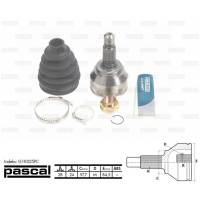 Afbeelding van Homokineet reparatie set, aandrijfas PASCAL G1K025PC