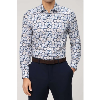 Afbeelding van OLYMP Level Five Body Fit Overhemd blauw, Motief