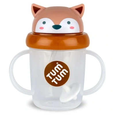 Afbeelding van TUM Tippy Up Free Flow Sippy Cup (geen ventiel), voor peuters, 200 ml, BPA vrij (Fergus Fox S3)