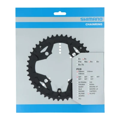 Afbeelding van Kettingblad 44T Shimano Alivio FC T4010 Zwart