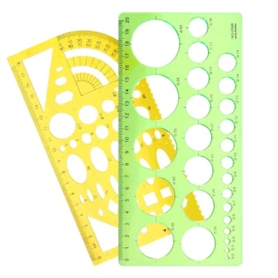 Afbeelding van Cirkel Stencil Tekening Plastic Stencils Template Geometrische Linialen Meten Ronde Gat Liniaal Tool voor Schilderen Studeren Ontwerpen Kantoor