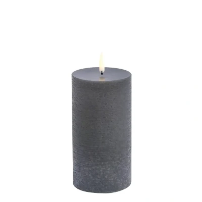Afbeelding van Uyuni LED Rustieke Kaars Melted, Grijs Rustic 7,8x15cm