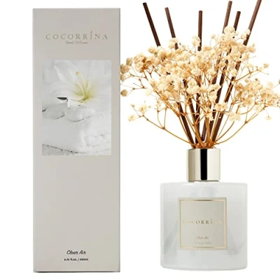 Afbeelding van Cocorrína Geurverspreider voor thuis, Air Pur 200 ml, met diffuser, geurdiffuser, staafjes, reed diffuser badkamer, rek, decoratie