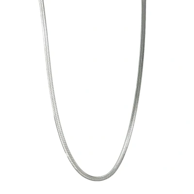 Afbeelding van Platte Ketting Herringbone Edelstaal Zilverkleurig Breedte 4 mm Lengte 41 cm