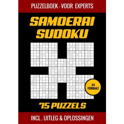 Afbeelding van Samoerai Sudoku Puzzelboek met 75 Puzzels Moeilijk voor Experts