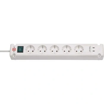 Afbeelding van Bremounta stekkerdoos 5 voudig met 2 USB C laadaansluitingen (USB stekkerblok schakelaar en 3m