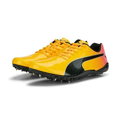 Afbeelding van Puma Heren Evospeed Prep Sprint 3 Track en Field Schoen, Sun Stream Sunset Glow Zwart, 42.5 EU