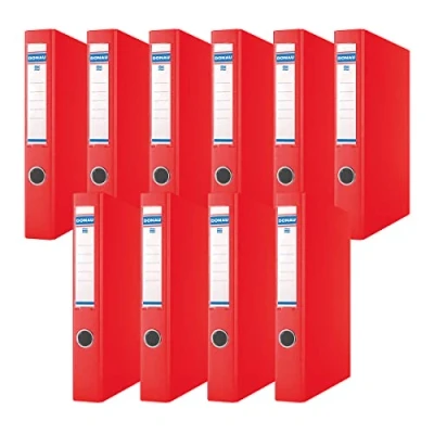 Afbeelding van DONAU 3932001PL 04 ringband/rood 2 D ringmechanisme 30 mm DIN A4 ringmap karton/kunststof van 1,9 dik karton met eco PP 100µ verpakking 10
