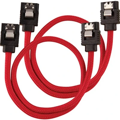 Afbeelding van Corsair CC 8900250 SATA kabel 2 stuks 0,3 m Zwart, Rood