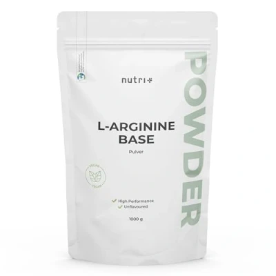 Afbeelding van Nutri + L Arginine Poeder Basis 1 kg Hoge Dosis Plantaardige Fermentatie Pure 1000 g Veganistisch Neutraal zonder Toevoegingen