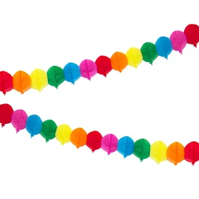 Afbeelding van Regenboogballonnen verjaardag bunting feestdecoraties voor kinderen, volwassenen, jongens, meisjes, 3D kleurrijke papieren slingers, 3 stuks, m lengte, gemaakt door Talking Tables