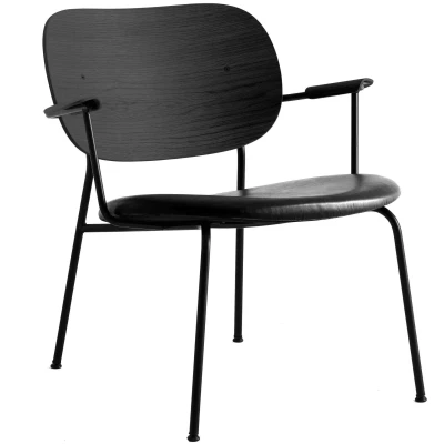 Afbeelding van Audo Copenhagen Co fauteuil zitting leder Dakar 0842 zwart eiken