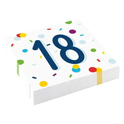 Afbeelding van Amscan Servetten 18 Jaar Confetti 33 X Cm 20 Stuks