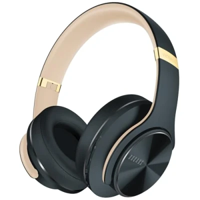 Afbeelding van DOQAUS Bluetooth Koptelefoon over ear, [tot 90 uur] Draadloze met 3 EQ modi,Dubbele 40mm Drivers,Geheugen eiwit oorkussens en Ruisonderdrukking Microfoon voor Smartphones/PC/TV Asfaltgrijs