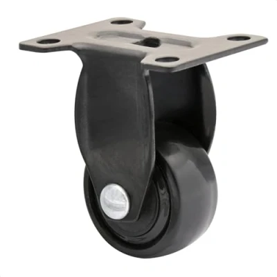 Afbeelding van WAGNER Design 3C Bokwiel/meubelwiel/transportwiel met bevestigingsplaat zwart, zacht loopvlak, diameter Ø 25 mm, max. belasting 12 kg 01242701