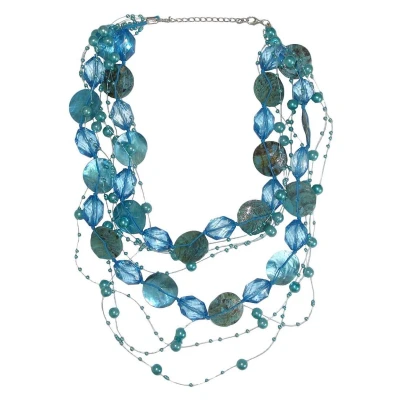 Afbeelding van Draad Ketting Parel met Schelp Groen
