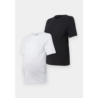 Afbeelding van ONLY Maternity Olmonly LIFE 2 PACK Tshirt basic, Dames, Maat: Small, Black/white