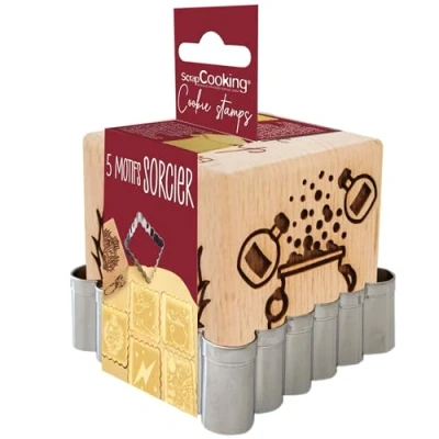 Afbeelding van ScrapCooking Wizard Houten Cookie Stamp en Cutter