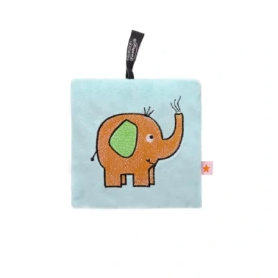 Afbeelding van Fashy Pittenzak warmtekussen met koolzaad vulling blauw olifant 15x15 cm baby opwarm kussen magnetronkussen knuffeldoekje 6+ maanden