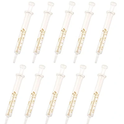 Afbeelding van 10 pak herbruikbare glazen spuiten, 2ml spuit standaard diameter kaliber injector laboratorium monsternemer