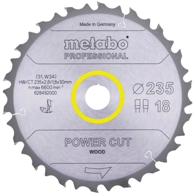 Afbeelding van Metabo 628492000 Cirkelzaagblad 235 x 30 2.6 mm Aantal tanden: 18 1 stuk(s)