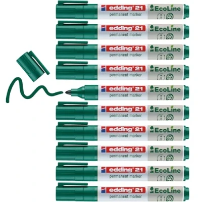 Afbeelding van 10x Viltstift edding 21 Eco rond groen 1.5 3mm