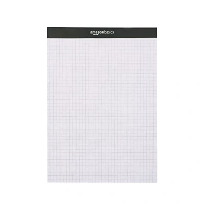 Afbeelding van Amazon Basics Kladblok met ruitjes, set van 2, 21 x 30 cm, wit