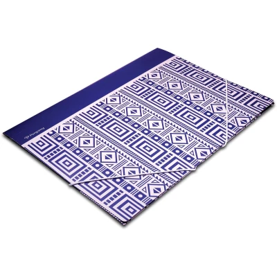 Afbeelding van Pergamy Ethnic Elastomap Met Kleppen, Ft A4, Blauw